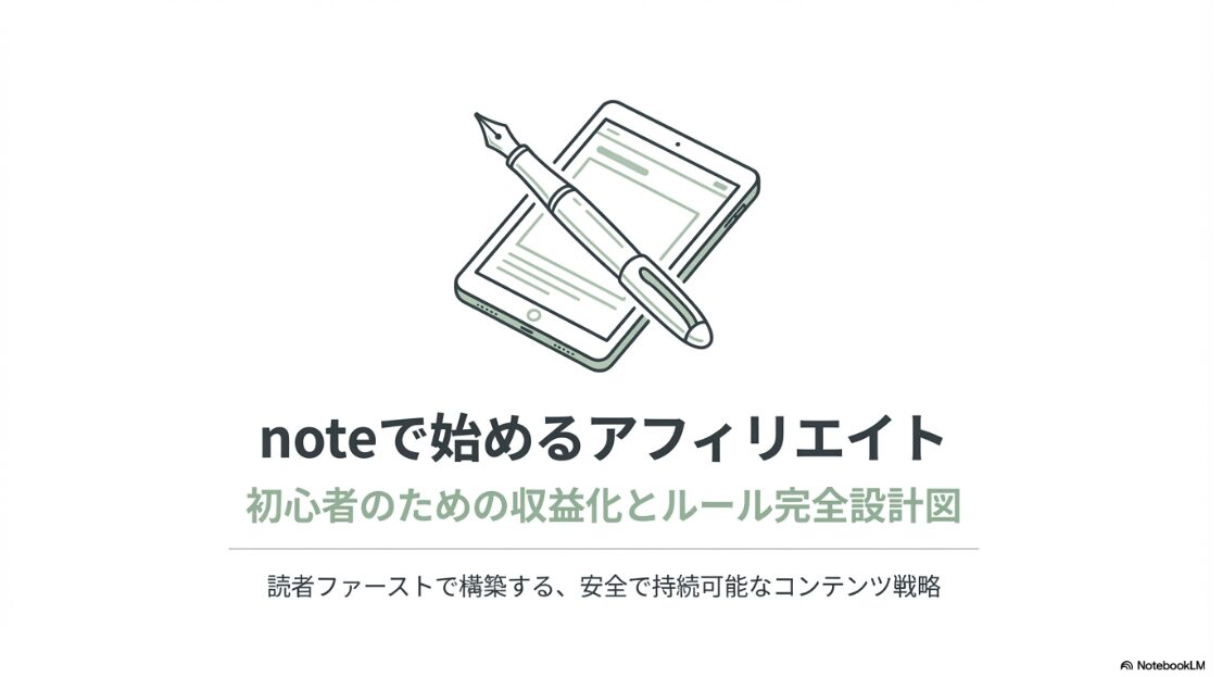 noteでアフィリエイトを始める初心者のための、収益化の仕組みと基本ルールをまとめたアイキャッチ画像