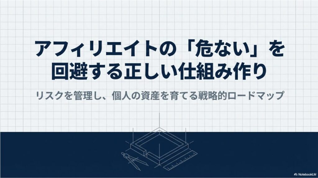 アフィリエイトの危ないを回避する正しい仕組み作りと戦略的ロードマップの表紙画像