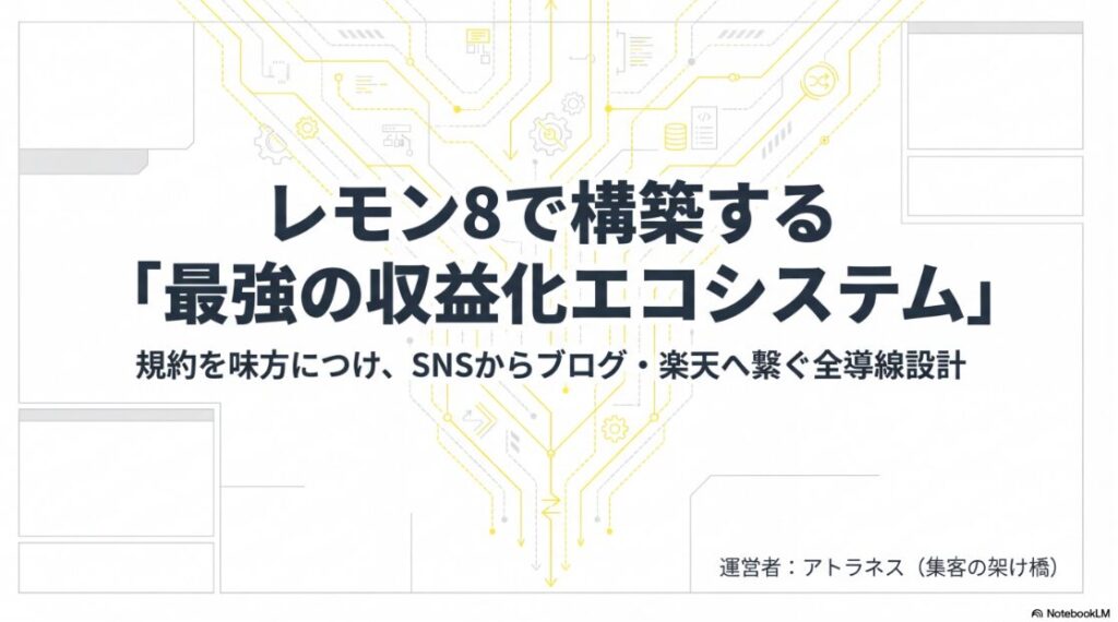 レモン8からブログ、楽天Roomへと繋ぐ最強の収益化設計図の表紙画像