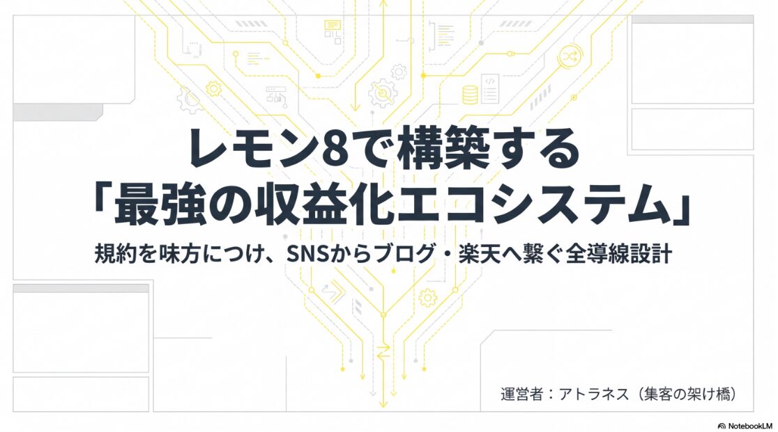 レモン8からブログ、楽天Roomへと繋ぐ最強の収益化設計図の表紙画像